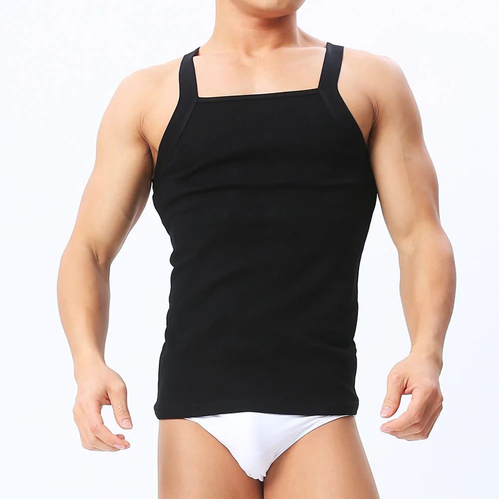 Men's Ribbed Cotton Tank Top for Summer