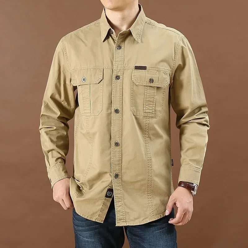 Elegant Vintage Oversized Men's Flannel Shirt