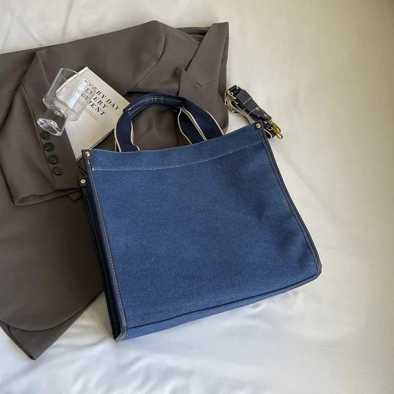 2024 Fashion Colorblock Denim Handbag for Women