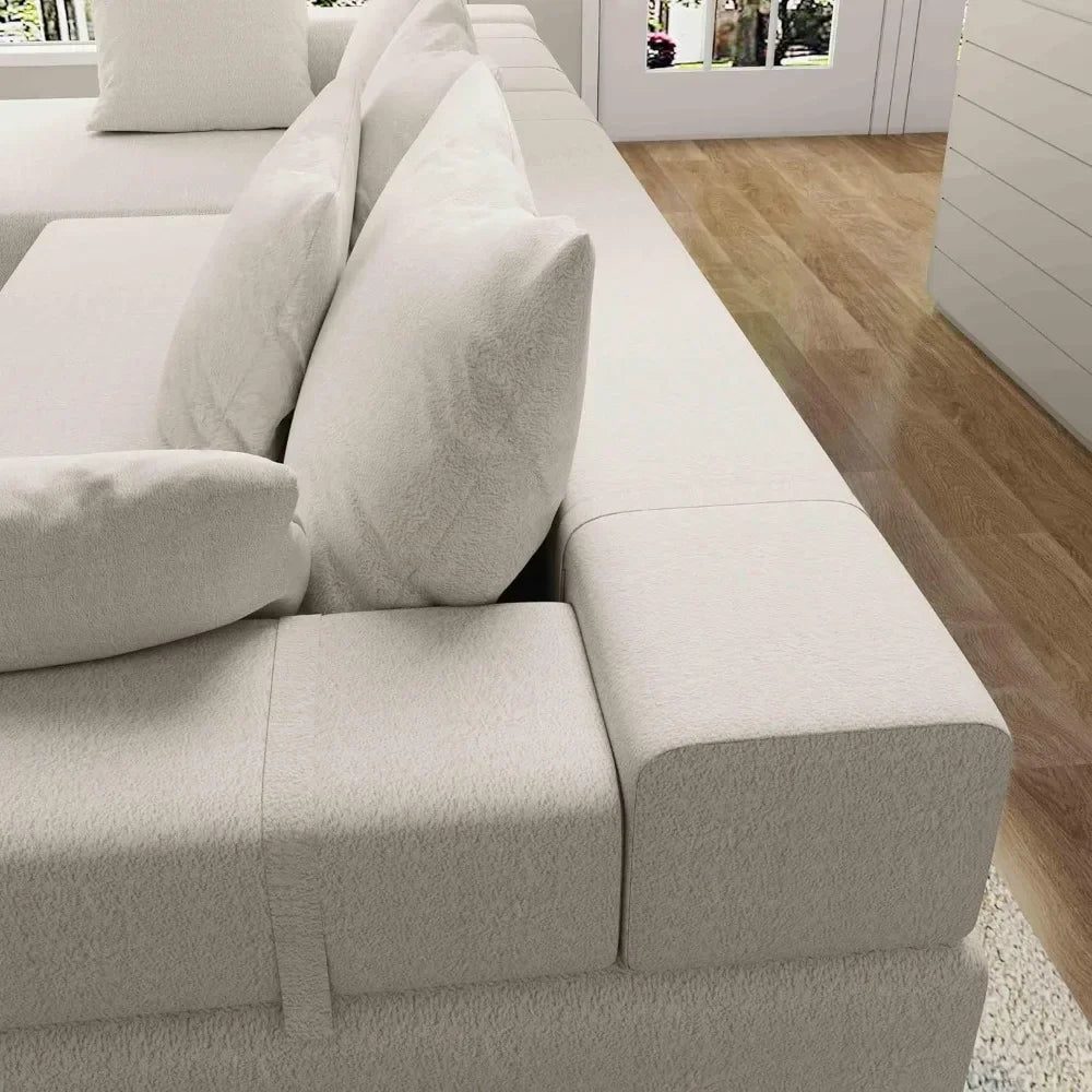 Modular Chenille Cloud Sofa for Living Room