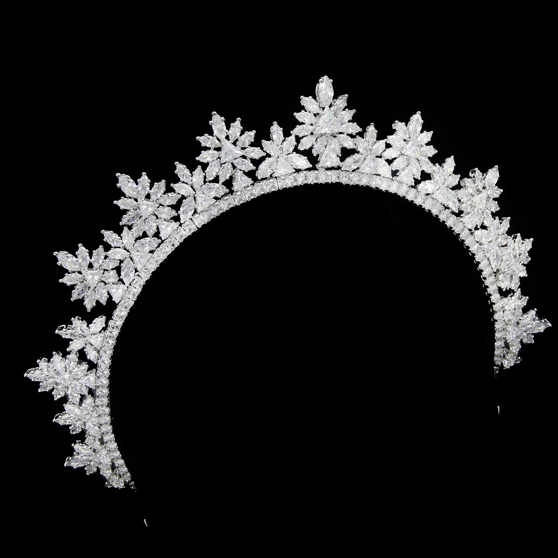 Elegant Silver Zircon Tiara for Brides