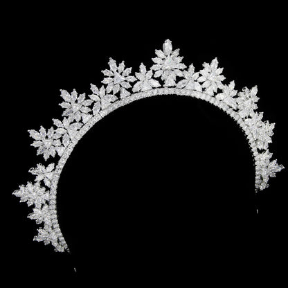 Elegant Silver Zircon Tiara for Brides