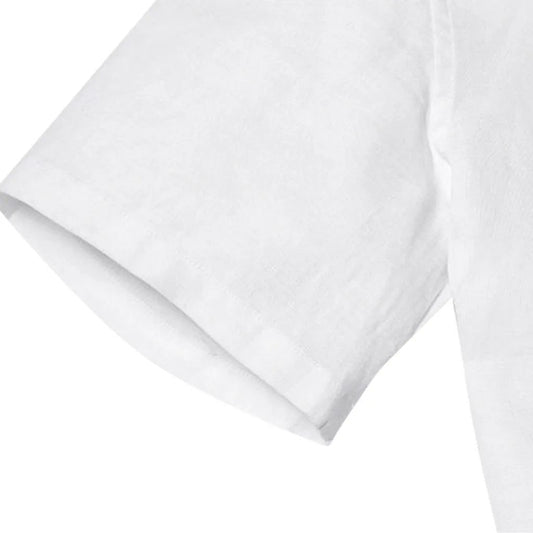 Men's Summer Cotton Linen Short Sleeve Shirt