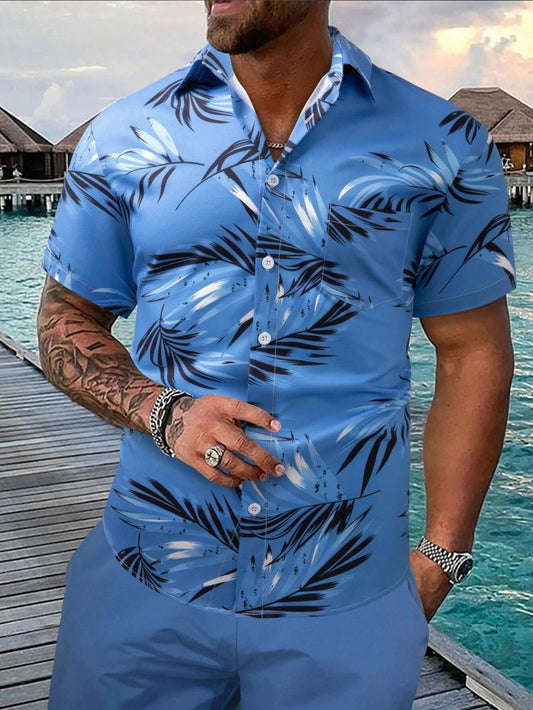 3D Printed Hawaiian Palm Tree Men's Shirt