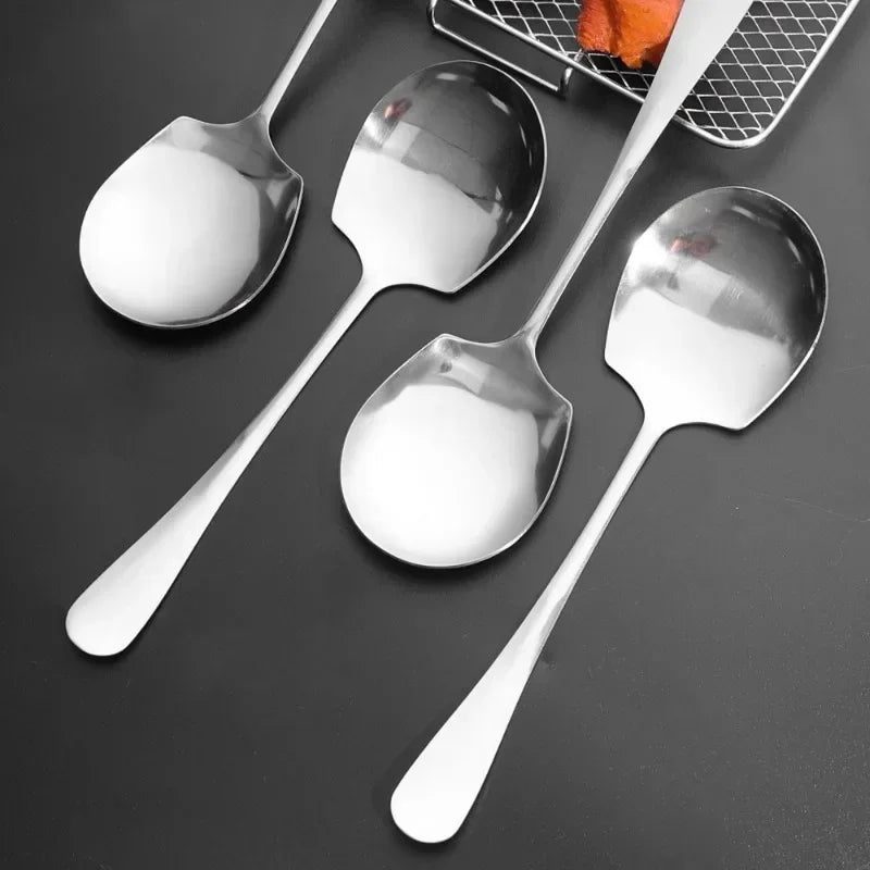 Large Stainless Steel Soup Spoons with Long Handle