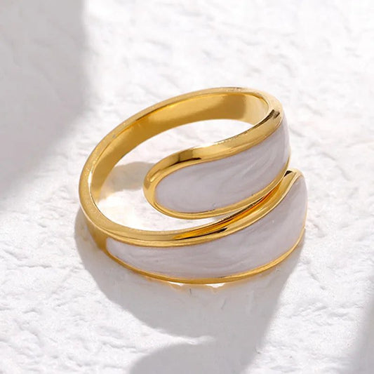 Waterproof Gold Color Stainless Steel Rings