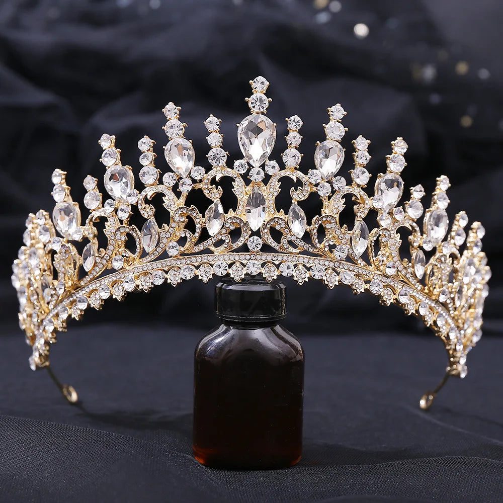 Luxury Crystal Tiara for Bridal Hair Jewelry