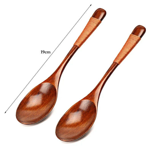 2 Wooden Soup Spoons for Kids' Meals