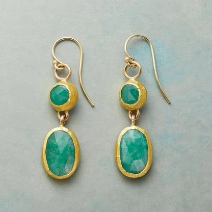 Vintage Gold Ornate Turquoise Earrings for Women