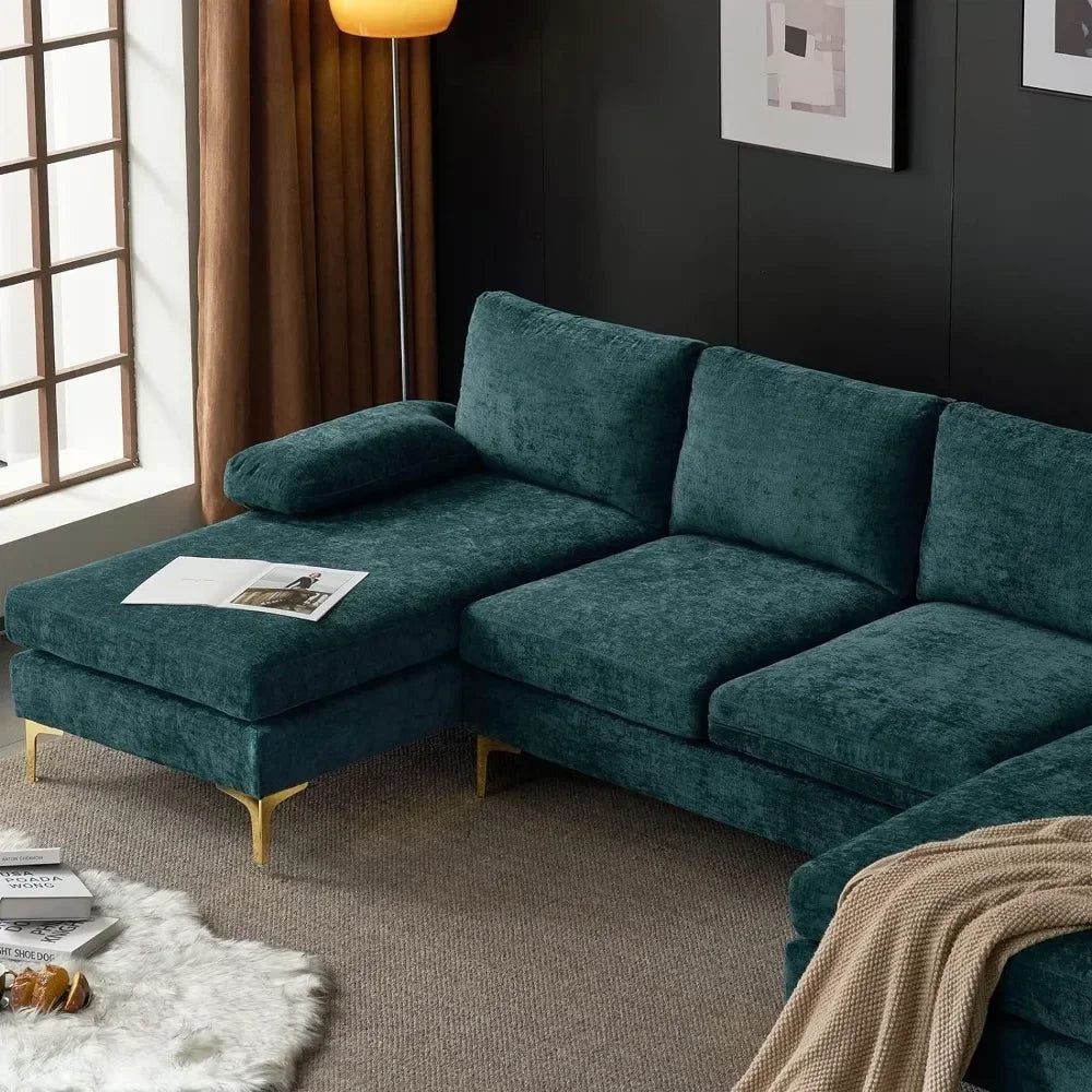 Spacious U-Shape Convertible Sectional Sofa 110”