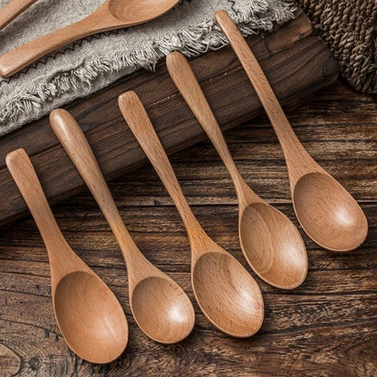 Japanese Wooden Soup Spoons with Long Handle