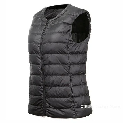 Lightweight White Duck Down Women’s Vest Plus-Size
