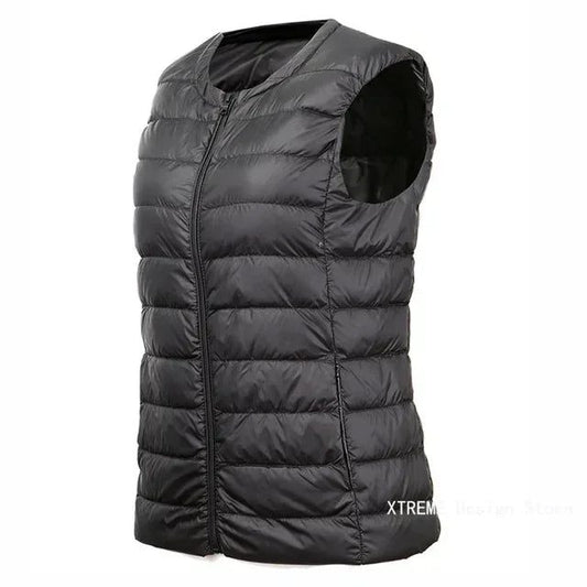 Lightweight White Duck Down Women’s Vest Plus-Size