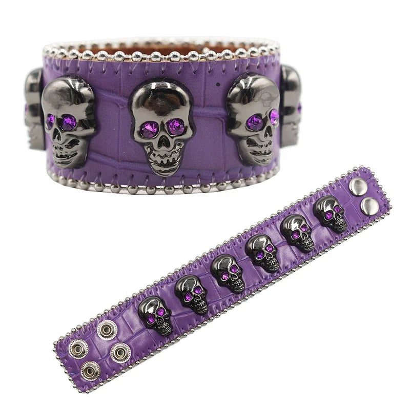 Punk Western Rhinestone Link Chain Bracelet