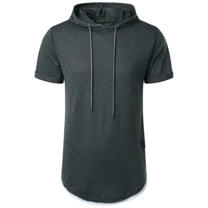 Lightweight Men's Short Sleeve Hoodie T-shirt