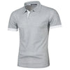 Lightweight Lapel Tshirts for Men | L-Gray White