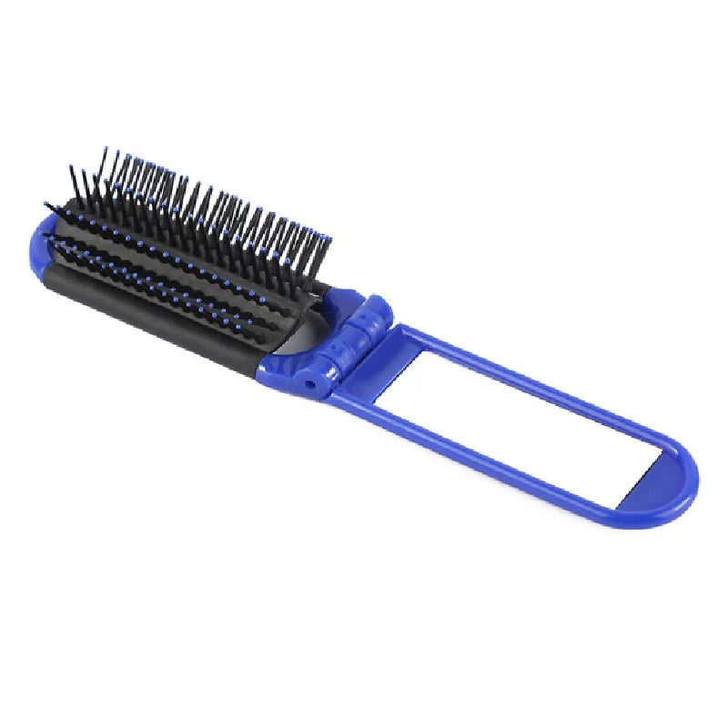 Portable Folding Travel Hair Comb with Mirror
