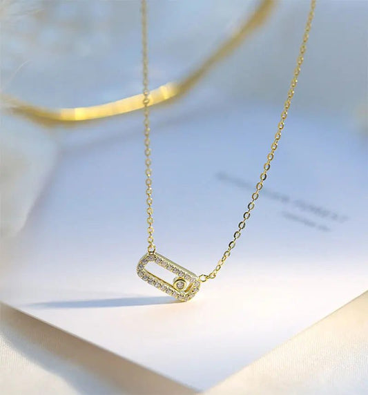 Elegant Gold Plated Crystal Bead Wedding Necklace