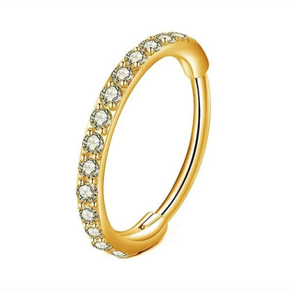 Crystal Septum Hoop Clicker Nose Ring Jewelry