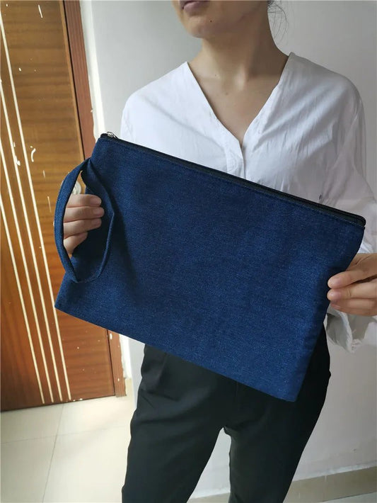 Blue Denim Clutch Bag for Women