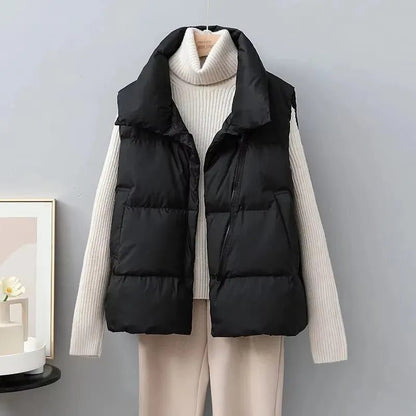 Women’s Warm Cropped Puffer Vest Jacket