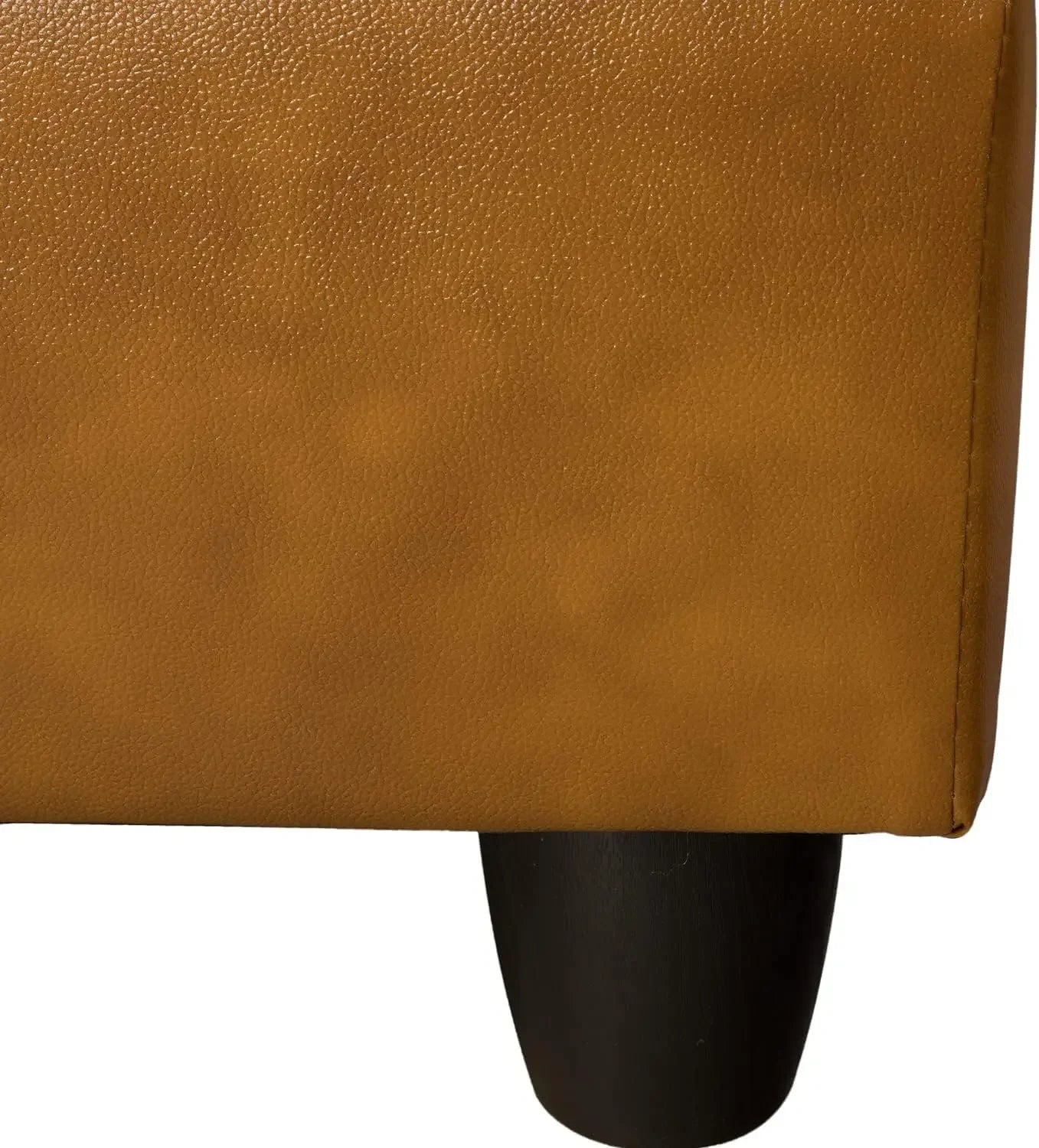 Stylish Leather Sectional Sofa with Storage Ottoman