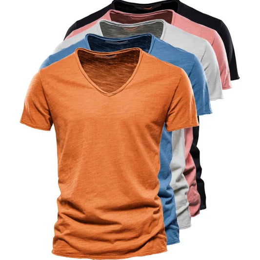 Men's Cotton V-Neck T-Shirt for Fitness