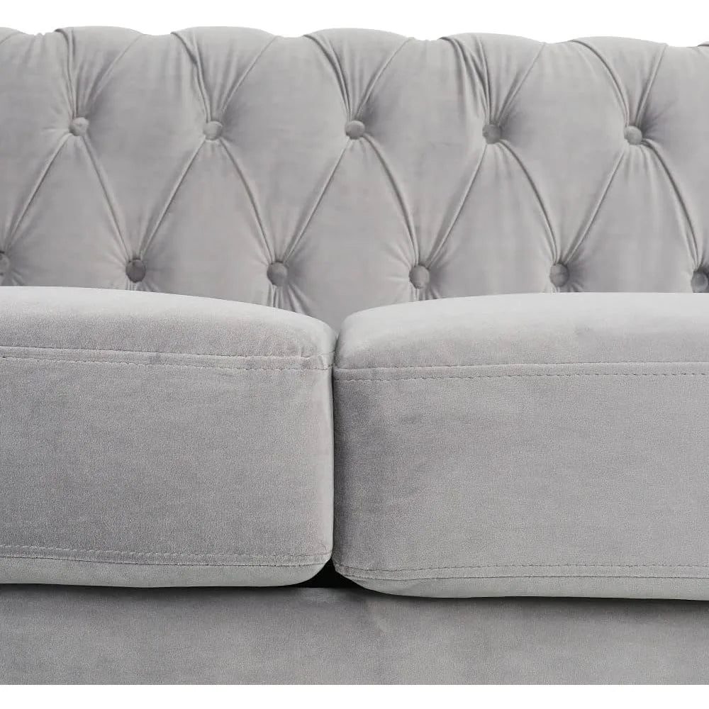 Modern 3-Seater Velvet Sofa for Living Room