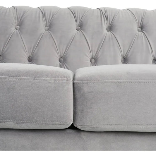Modern 3-Seater Velvet Sofa for Living Room