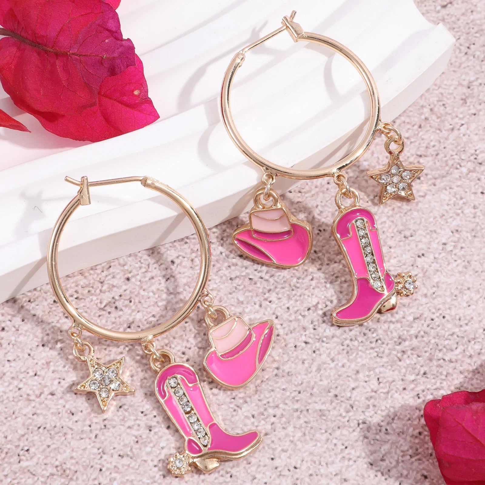 Western Cowboy Hat Boot Earrings for Women