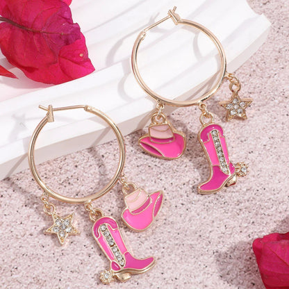 Western Cowboy Hat Boot Earrings for Women