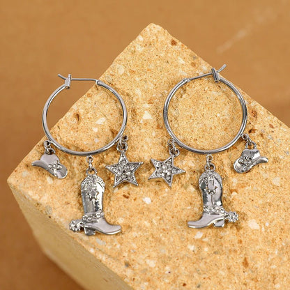 Western Cowboy Hat Boot Earrings for Women