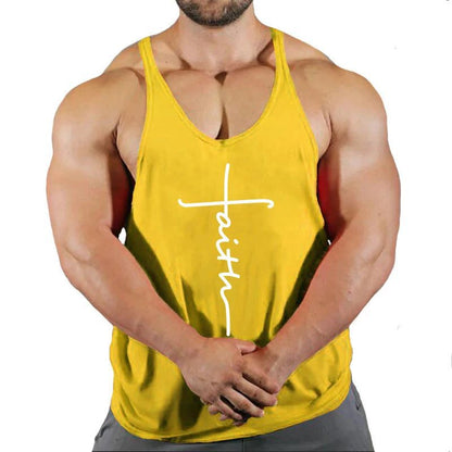 Men's Cotton Sleeveless Gym Tank Top Fitness