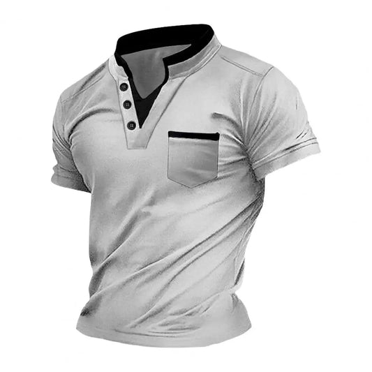 Men's V-Neck Pocket T-Shirt for Summer