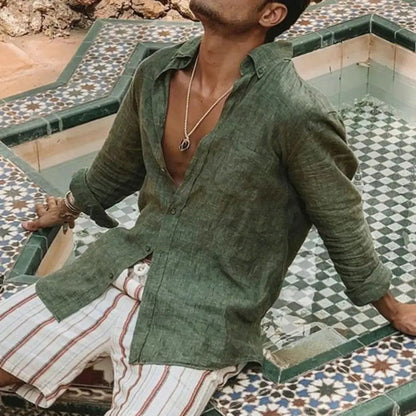 2024 Men's Casual Cotton Linen Shirts