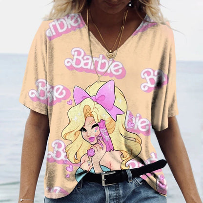 Stylish V-Neck Summer T-Shirt for Women