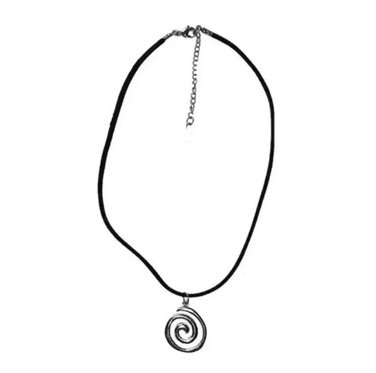 Vintage Spiral Vortex Pendant Leather Necklace 2023