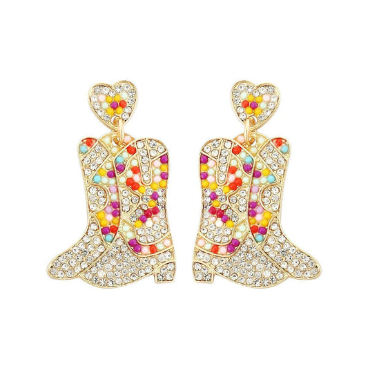 Bohemian Western Cowgirl Beaded Earrings for Women