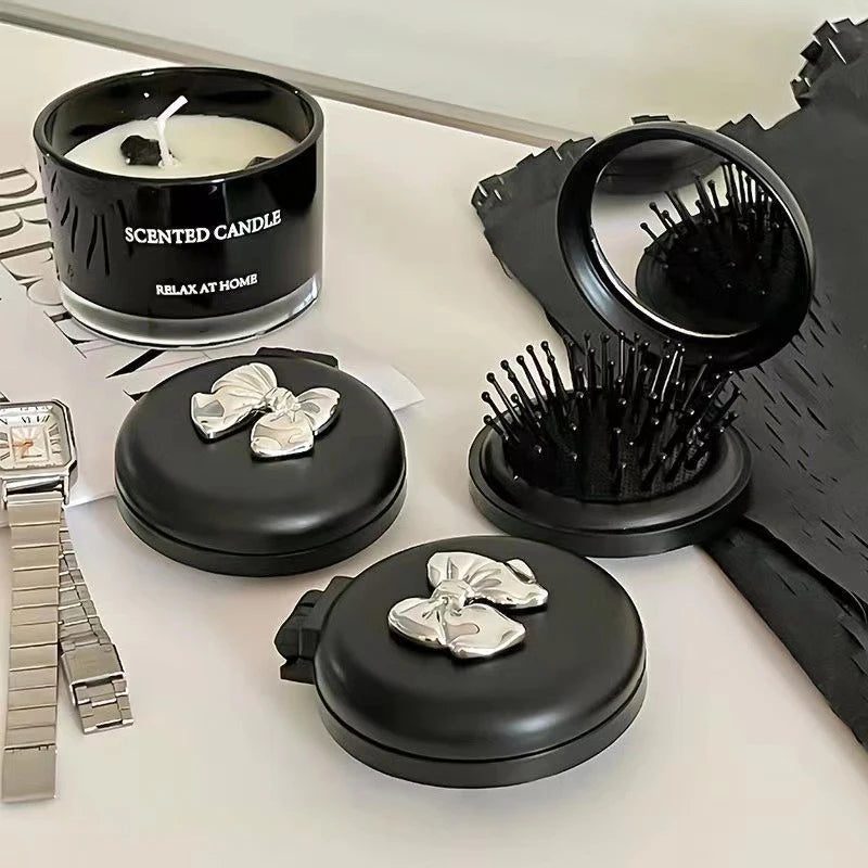 Portable Folding Massage Comb with Mirror