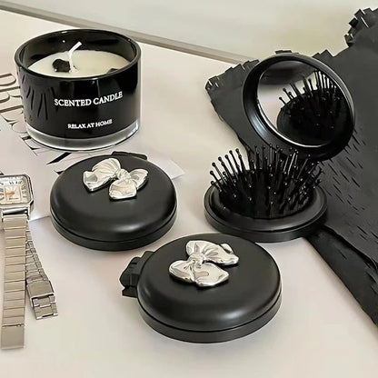 Portable Folding Massage Comb with Mirror