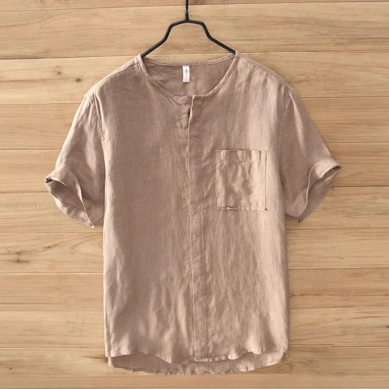 Men's Vintage Linen Shirts for Casual Wear