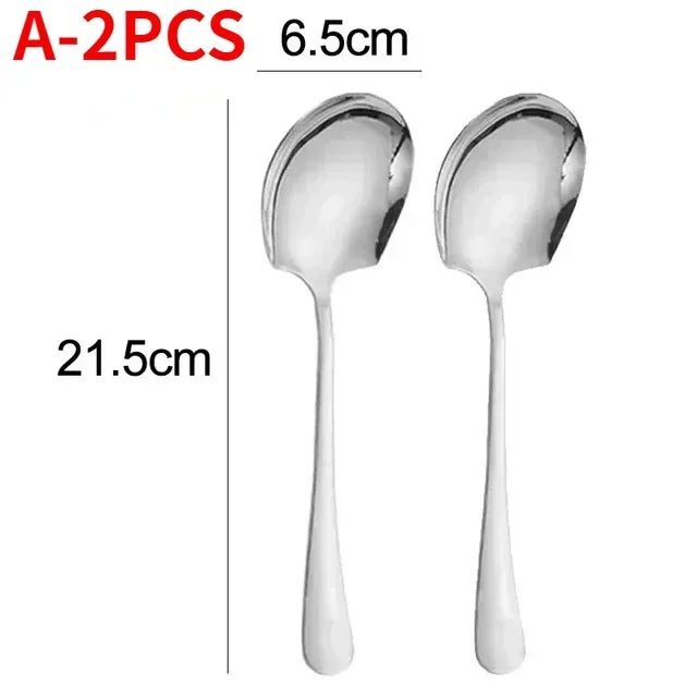 Large Stainless Steel Soup Spoons with Long Handle