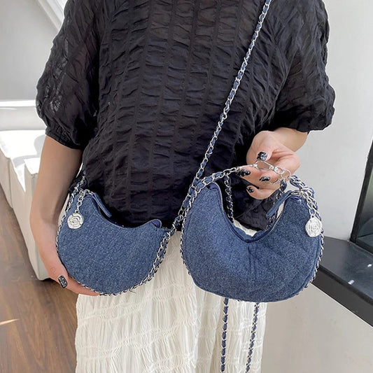 Chic Denim Crossbody Handbags for Women