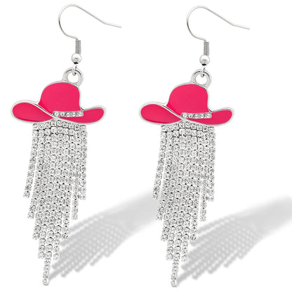 Sparkly Western Cowgirl Earrings with Tassels