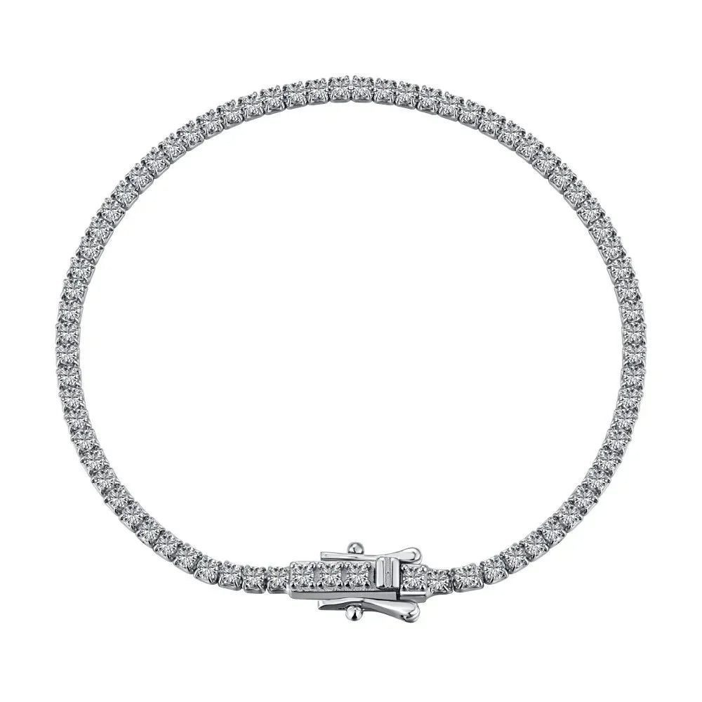 925 Sterling Silver Gemstone Tennis Chain Bracelet