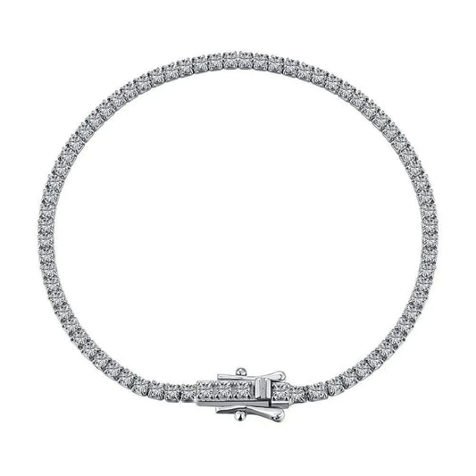 925 Sterling Silver Gemstone Tennis Chain Bracelet