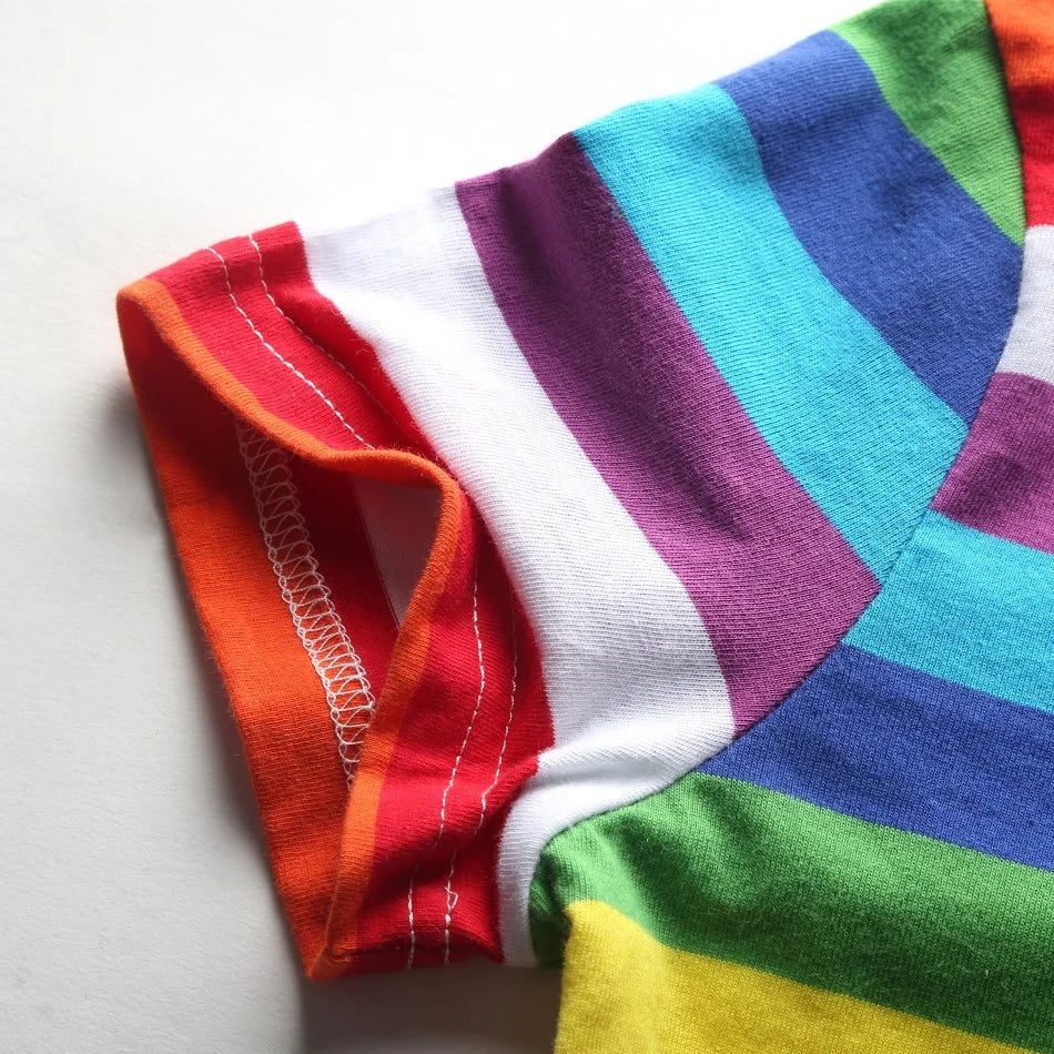 Colorful Striped Rainbow T-Shirt for Women