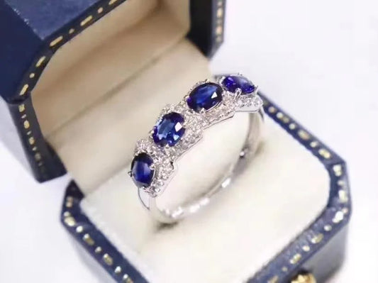 Natural Sapphire Ring in 925 Sterling Silver