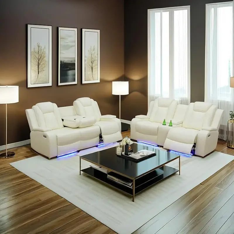 LED Recliner Sofa Set for Living Room