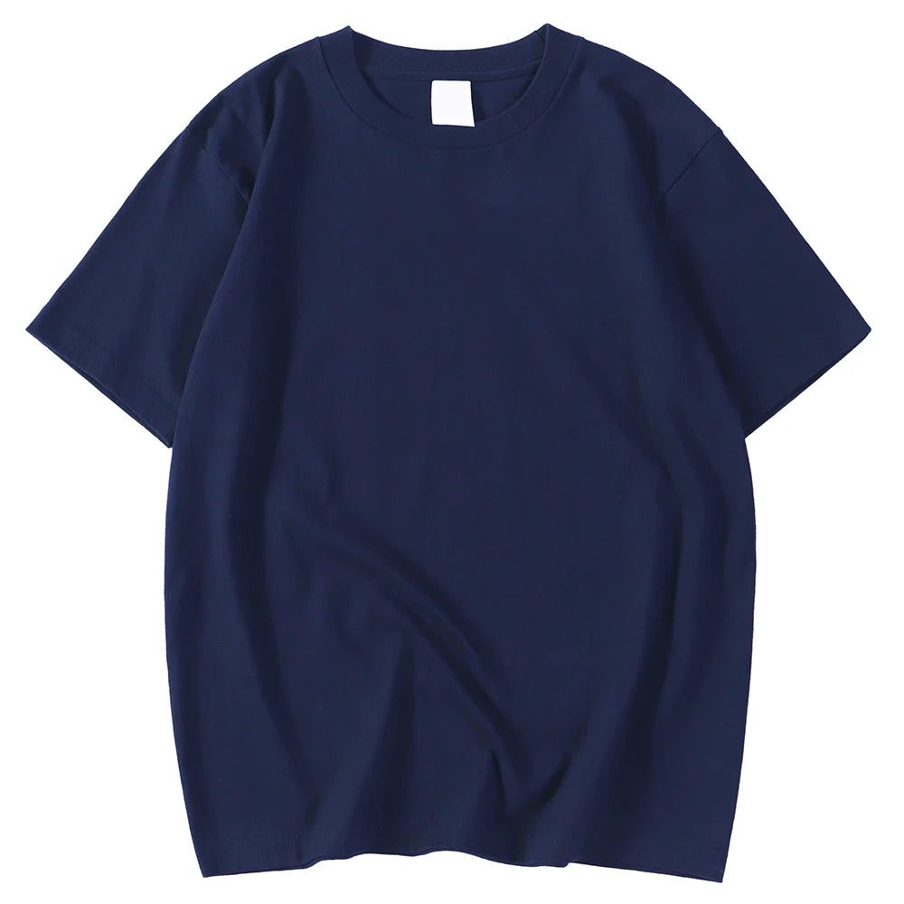 High-Quality Dark Blue Men's Cotton T-Shirt